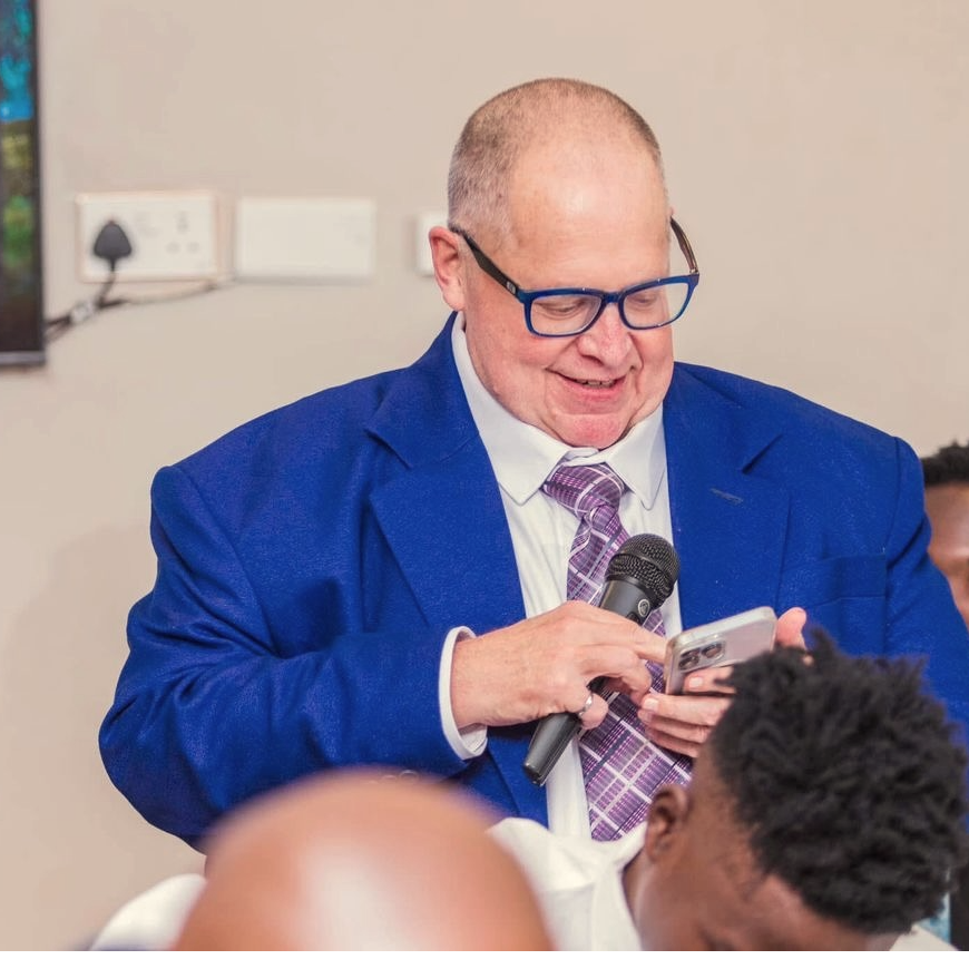 Dave speaking at a gathering